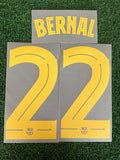 2025-2026 FC Barcelona Home Name Set and Number Marc Bernal Player Issue Champions and Cup Textprint Adult Size