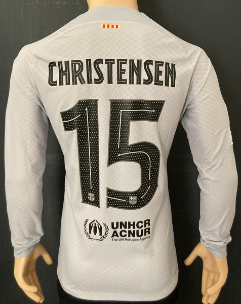 2022-2023 FC Barcelona Long Sleeve Third Shirt Andreas Christensen Champions League Kitroom Player Issue Mint Condition Size L
