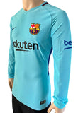 2017-2018 FC Barcelona Away Shirt Lionel Messi Player Issue Kitroom LaLiga Long Sleeve BNWT Size L (Fitted)