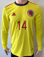 2020 2021 Colombia Home Shirt Long Sleeve Player Issue L. DIAZ 14