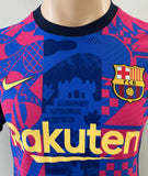 2021-2022 FC Barcelona Third Shirt De Jong Player Issue Authentic European Competition Mint Size M