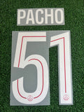 2025-2026 Paris Saint Germain Home Name Set and Number  Willian Pacho Champions Monblason