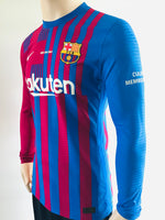 2021-2022 FC Barcelona Long Sleeve Home Shirt Griezmann Joan Gamper Trophy Kitroom Player Issue Mint Condition Size M