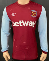 2023-2024 West Ham United Long Sleeve Home Shirt Edson Álvarez Europa League Kitroom Player Issue Mint Condition Size M