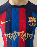 2022-2023 FC Barcelona Home Shirt Gavi Player Issue Kitroom Motomami El Clasico La Liga Mint Size M