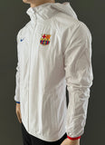 2023-2024 FC Barcelona Away Jacket Windbreaker White New BNWT Size S Oversized
