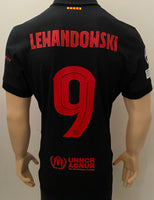 2024-2025 FC Barcelona Away Shirt Robert Lewandowski Champions League Kitroom Player Issue BNWOT Size L fitted