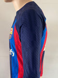 2022-2023 FC Barcelona Home Shirt Ferran Torres Player issue Kitroom Supercup Long Sleeve Mint Size M (Fitted)