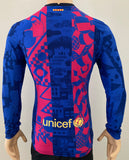 2021-2022 Barcelona Third Shirt Player Issue Kitroom European Competition Long Sleeve Mint Size M