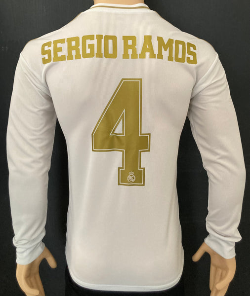 2019-2020 Real Madrid Long Sleeve Home Shirt Sergio Ramos Pre Owned Size S