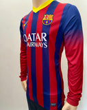 2013-2014 FC Barcelona Home Shirt Lionel Messi Player Issue Kitroom Long Sleeve with defect Mint Size L (Fitted)