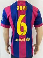 2014-2015 FC Barcelona Home Shirt Xavi Farewell MDT La Liga New BNWT Size M