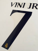2023 2024 Real Madrid Home Name Set VINI JR. 7 Player Issue Avery Dennison for adult