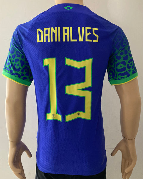 2022-2023 Brazil Away Shirt Dani Alves Player Issue New BNWT Size M