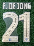 2021-2022 FC Barcelona Home Name Set and Number Frenkie de Jong Player Issue Supercopa Avery Dennison