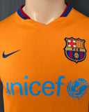 2006 2007 Barcelona FC Away Shirt Messi 19 Long Sleeve Size S