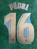 2020-2021 FC Barcelona Away Name Set and Number Pedro Gonzalez “Pedri” Player Issue La Liga Avery Dennison