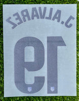 2025-2026 Atlético de Madrid Home Name Set and Number Julián Álvarez League Textprint