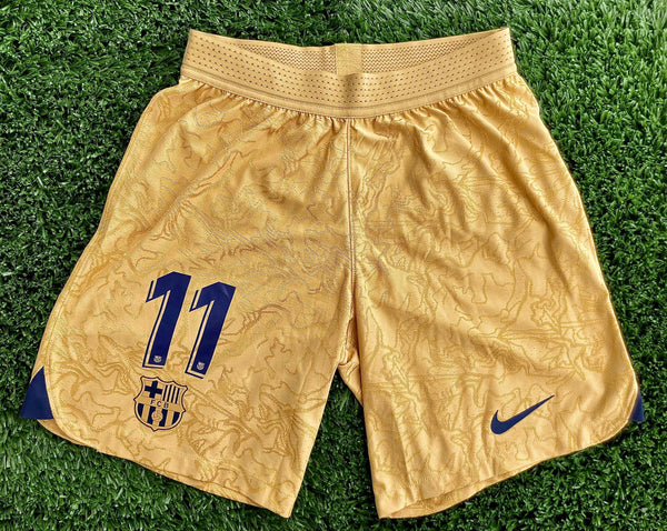 2022-2023 FC Barcelona Away Kit Shorts Ferrán Torres La Liga Kitroom Player Issue Pre Owned Size M