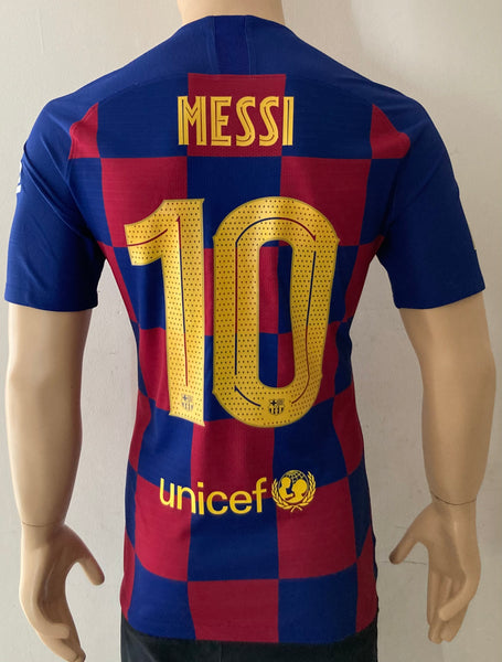 2019-2020 FC Barcelona Home Shirt Messi Player Issue Kitroom Spain Supercup Mint Size L