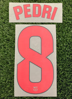 2024-2025 Pedri 8 FC Barcelona Away Name Set and Number La Liga Player Issue TextPrint