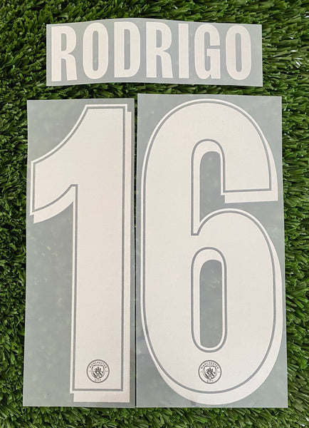 2025-2026 Manchester City Rodrigo Hernádez “Rodri” Away Name Set and Number Champions League and Cup Stilscreen