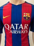 2016-2017 FC Barcelona Home Shirt Jeremy Mathieu Player Issue Kitroom Champions New BNWT Size XL (Fitted)