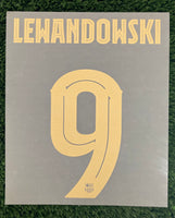 2024-2025 Lewandowski 9 FC Barcelona Home Name Set and Number Champions League Cup Player Issue TextPrint