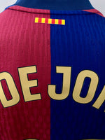 2024-2025 FC Barcelona Home Shirt Frenkie De Jong La Liga Spanish League Kitroom Player Issue BNWOT Size L fitted 125 Anniversary Patch