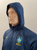 2020-2021 Brazil National Team Away Jacket All-Weather with Cap and Pockets Pre Owned Size M