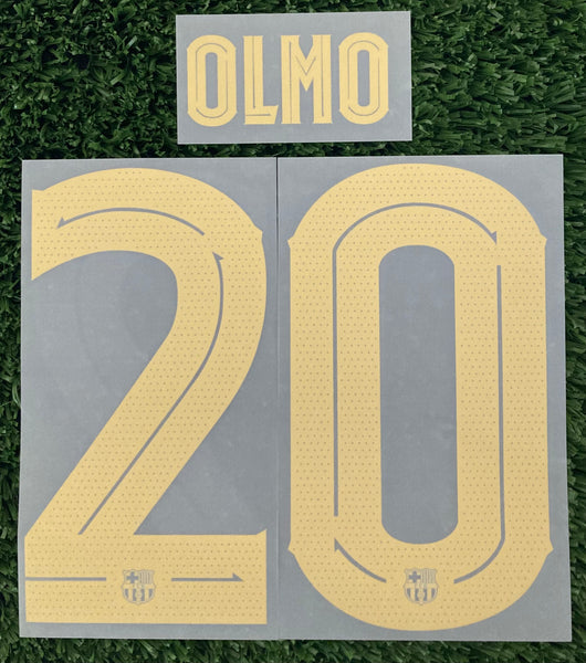 2024-2025 Dani Olmo 20 FC Barcelona Home Name Set and Number Champions League Cup Player Issue TextPrint