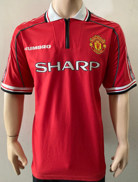 1998-2000 Manchester United Home Shirt Treble Pre Owned Size XL