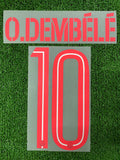 2025-2026 Paris Saint Germain Name Set, Number, Star and Patches Kit Fourth Ousmane Dembele  Champions League MonBlason