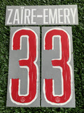 2024-2025 Paris Saint Germain Home Name and Number Set Zäire-Emery Player Issue Champions Monblason Adult Size