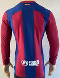 2023-2024 FC Barcelona Home Shirt Player Issue Kitroom Long Sleeve Mint Multiple Sizes