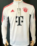 2022-2023 FC Bayern Munich Away Drill Training Top White Condivo with Sponsors New BNWT Size M