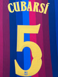 2026-2027 FC Barcelona Home Name Set and Number Pau Cubarsi Champions and Cup TPT