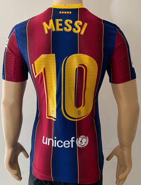 2020-2021 FC Barcelona Home Shirt Messi Player Issue Kitroom La Liga BNWT Size M (Fitted)