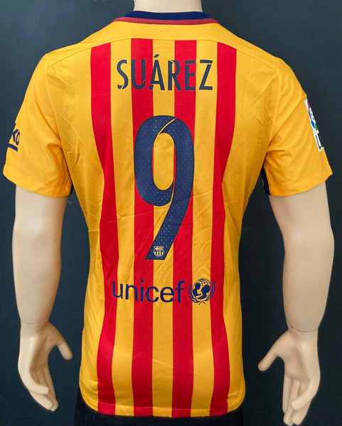 2015-2016 FC Barcelona Away Shirt Luis Suarez Player Issue Kitroom La Liga Mint Size L