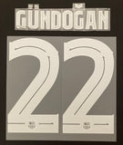 2023 2024 Barcelona GUNDOGAN 22 Home Shirt Name Set and Number Player Issue UCL/ Copa del Rey Adult Size TextPrint