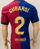 2024-2025 FC Barcelona Home Shirt Pau Cubarsí La Liga Spanish League Kitroom Player Issue BNWOT Size L fitted 125 Anniversary Patch
