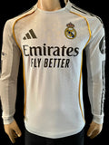 2025-2026 Real Madrid CF Home Shirt Kylian Mbappe Player Issue Authentic Long Sleeve Champions New BNWT Size S