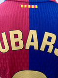2024-2025 FC Barcelona Home Shirt Pau Cubarsí La Liga Spanish League Kitroom Player Issue BNWOT Size L fitted 125 Anniversary Patch