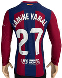 2023-2024 FC Barcelona Home Shirt Lamine Yamal Player Issue Kitroom Long Sleeve Pre Owned Size M (Fitted)