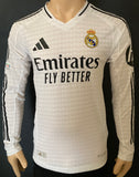 2024-2025 Real Madrid Home Shirt Player Issue Authentic Long Sleeve Mbappe Champions With Badges And HP New BNWT Size M