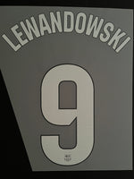 2023 2024 Barcelona LEWANDOWSKI 9 Home Shirt Name Set and Number Player Issue La Liga Adult Size TextPrint