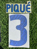 2010-2011 Piqué 3 FC Barcelona Away and Third kit Name set and Number Sipesa