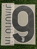 2024-2025 Vlahović Juventus Home Name Set and Number Stilscreen Player Issue