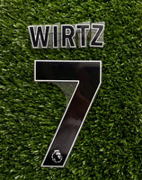 2025-2026 Liverpool Away Name Set and Number Florian Wirtz English Premier League Avery Dennison