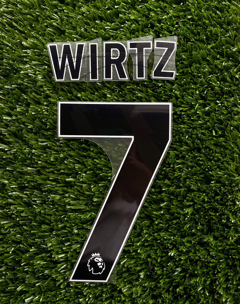 2025-2026 Liverpool Away Name Set and Number Florian Wirtz English Premier League Avery Dennison